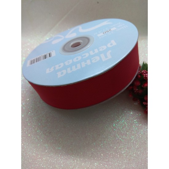 Лента репсовая однотонная 2,5 см (цв. бордовый), цена за 3 м